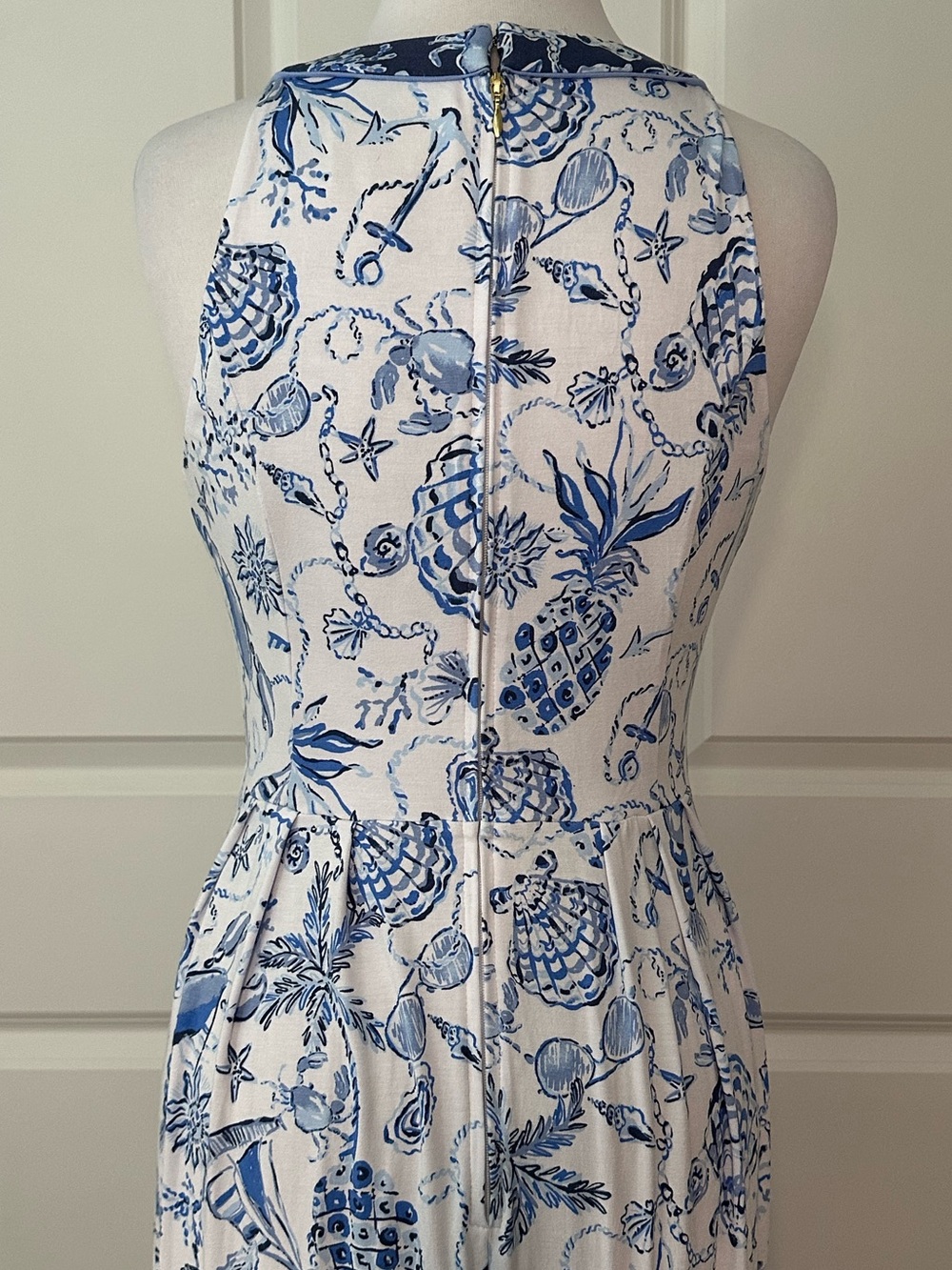 Lilly Pulitzer Carmilla Sleeveless Jersey Maxi Dress Resort White Blue Size 10 - Picture 6 of 14